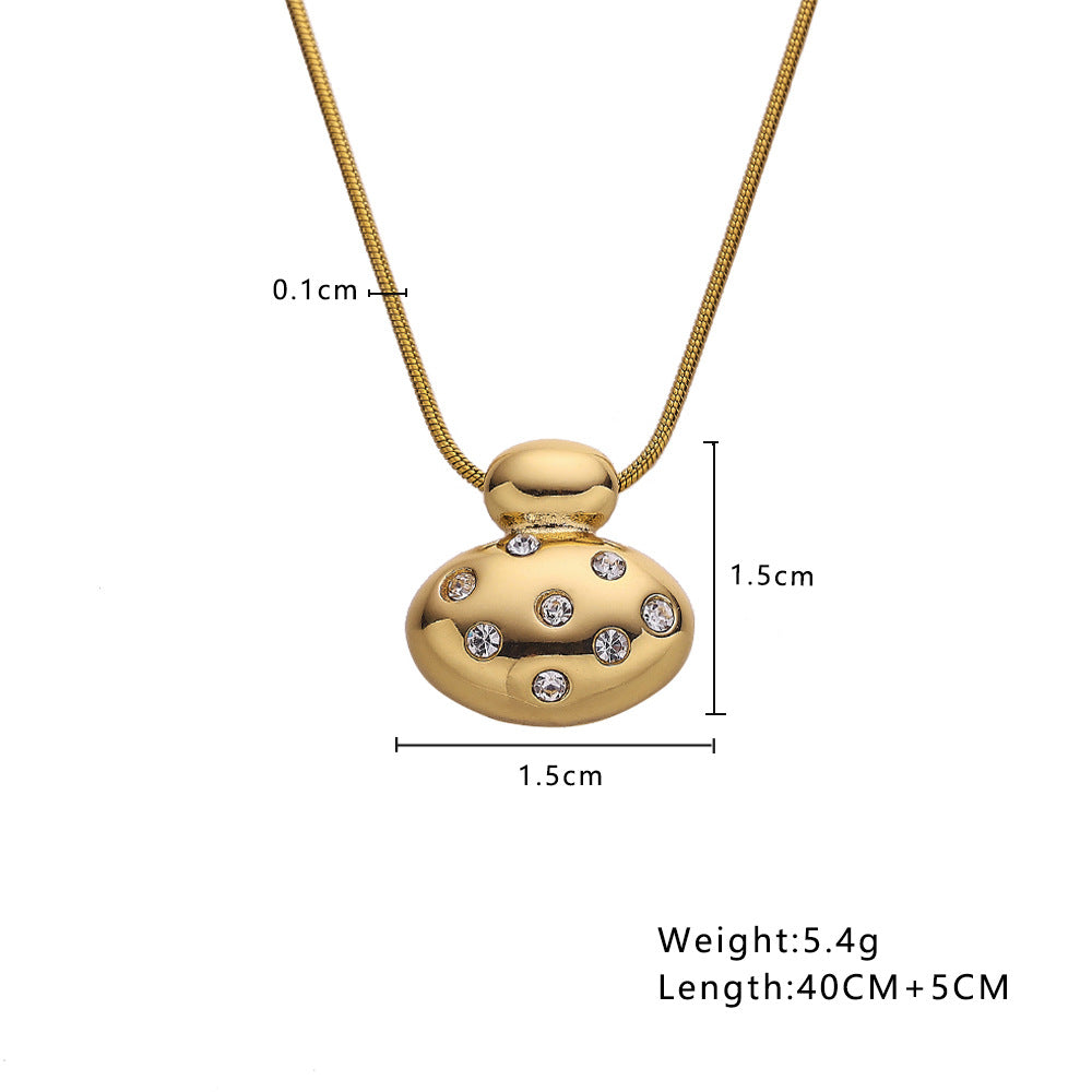 Stainless Steel Irregular Clavicle Chain Heart Shape With Diamond
