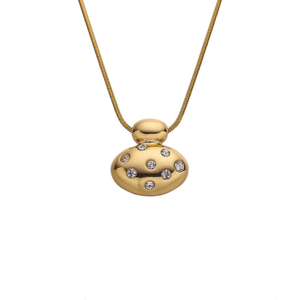 Stainless Steel Irregular Clavicle Chain Heart Shape With Diamond