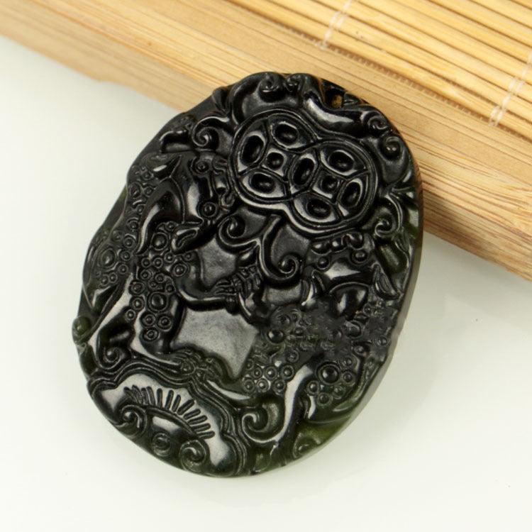 Jade Black Tag Pendant