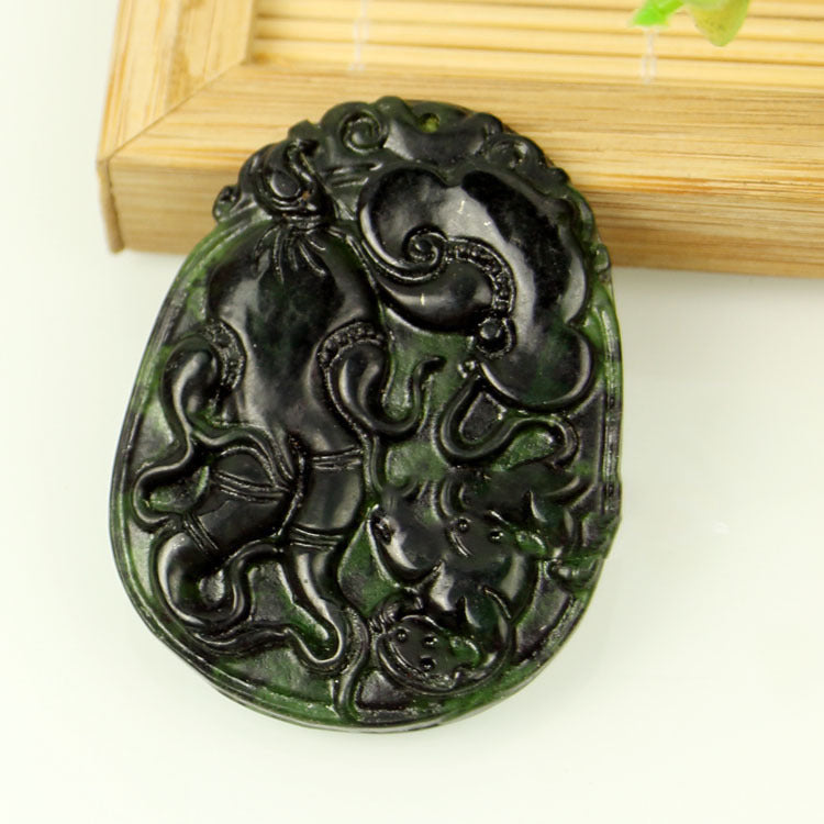 Jade Black Tag Pendant