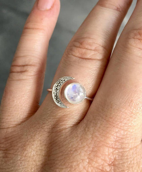Sun Moon Stone Ring