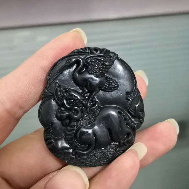 Jade Black Tag Pendant