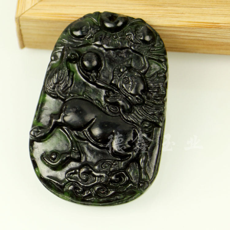 Jade Black Tag Pendant
