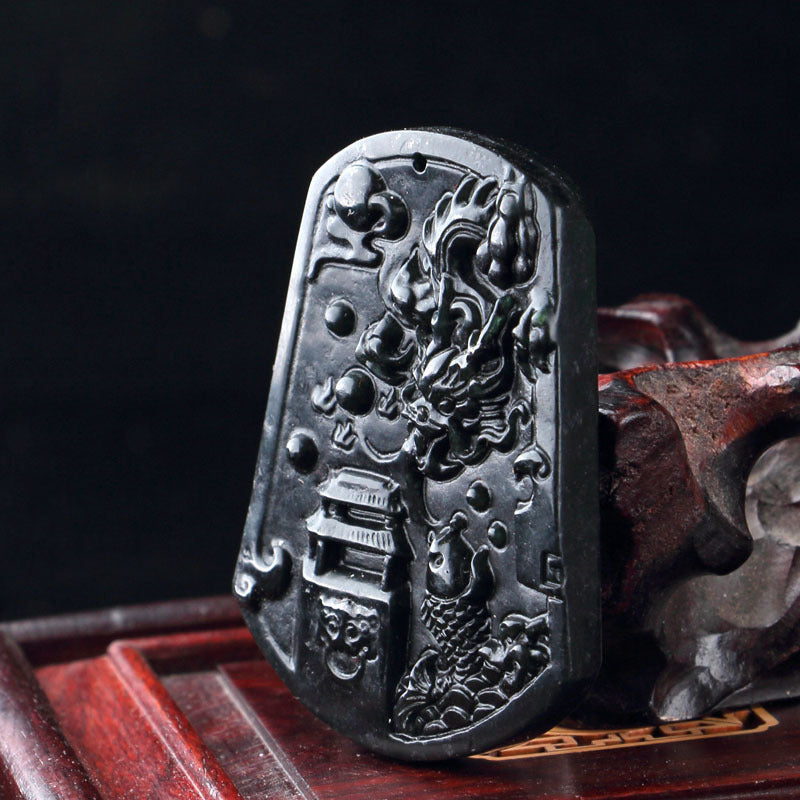 Jade Black Tag Pendant
