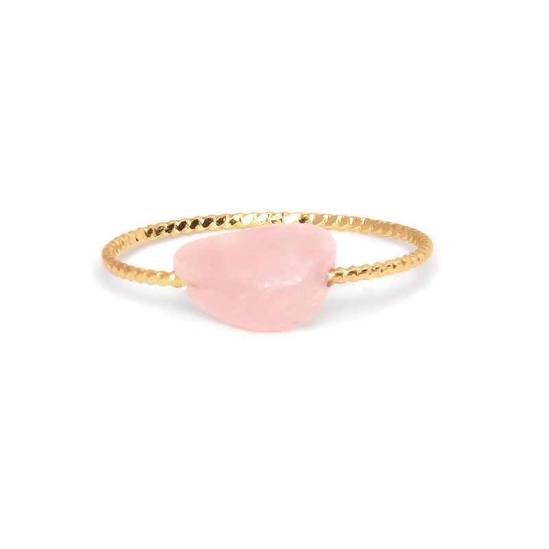 Women's Natural Stone Irregular Crystal Ring