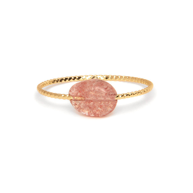 Women's Natural Stone Irregular Crystal Ring
