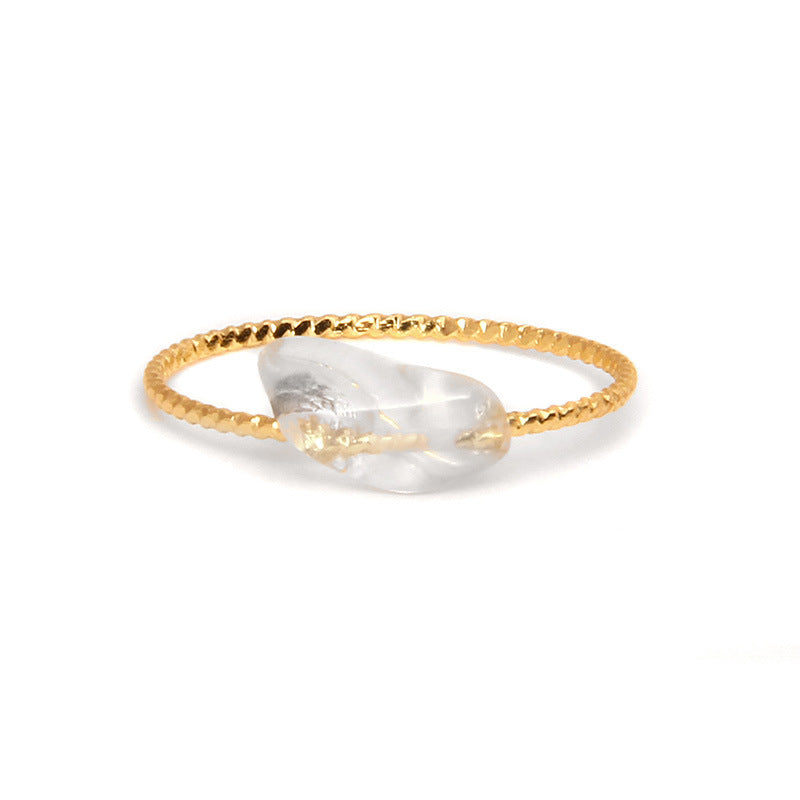 Women's Natural Stone Irregular Crystal Ring