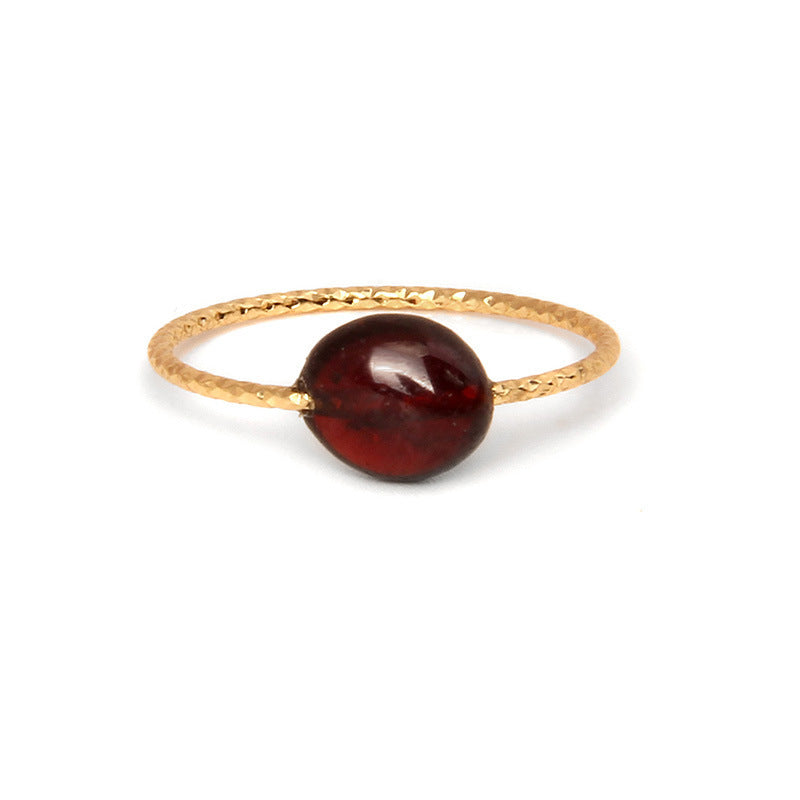 Women's Natural Stone Irregular Crystal Ring