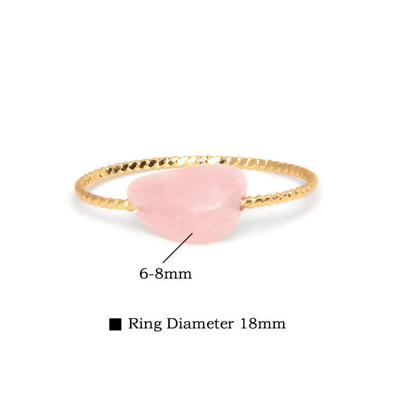 Women's Natural Stone Irregular Crystal Ring