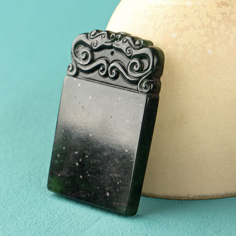 Jade Black Tag Pendant
