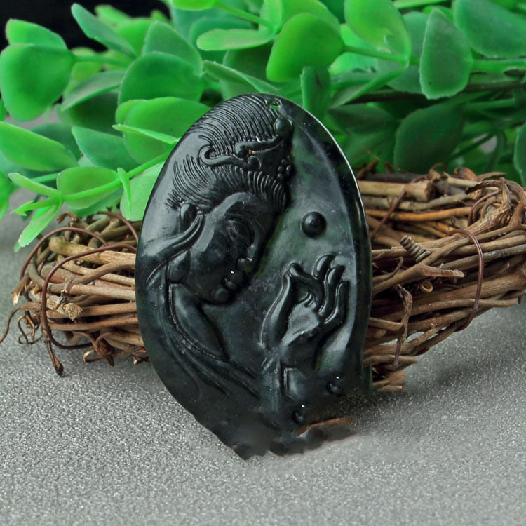 Jade Black Tag Pendant