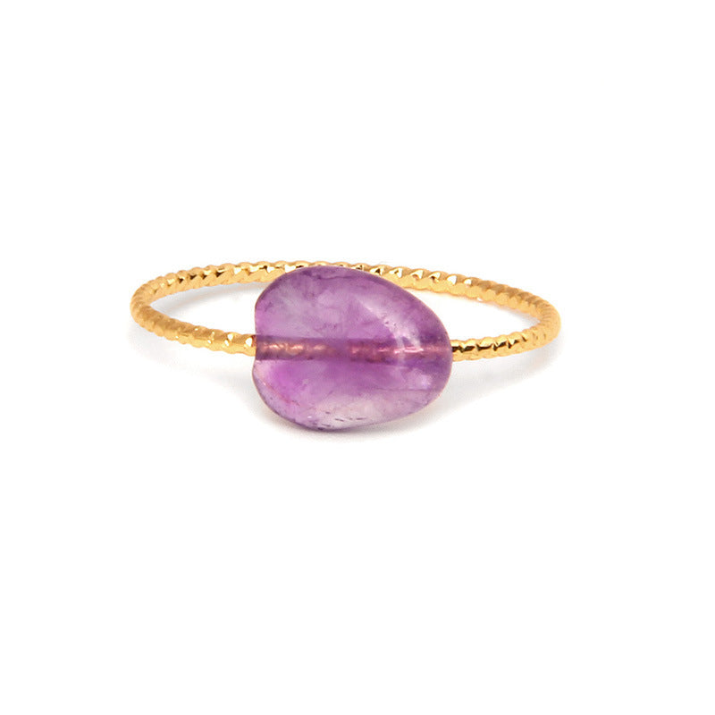Women's Natural Stone Irregular Crystal Ring