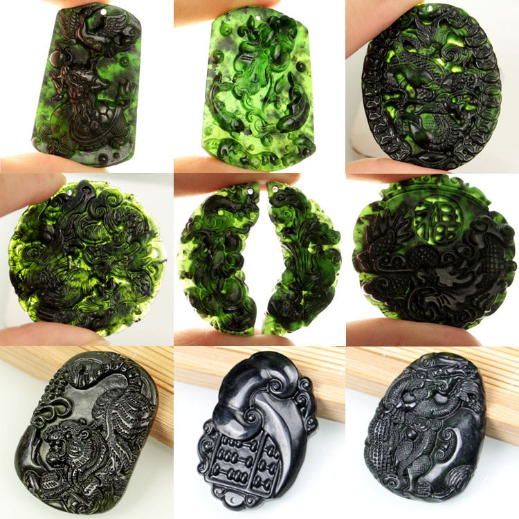 Jade Black Tag Pendant