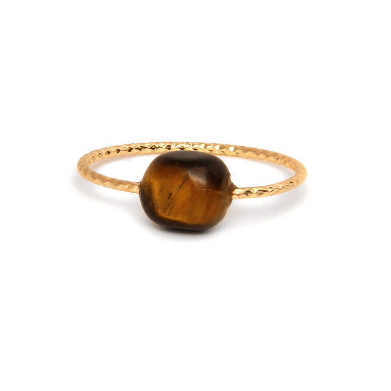 Women's Natural Stone Irregular Crystal Ring