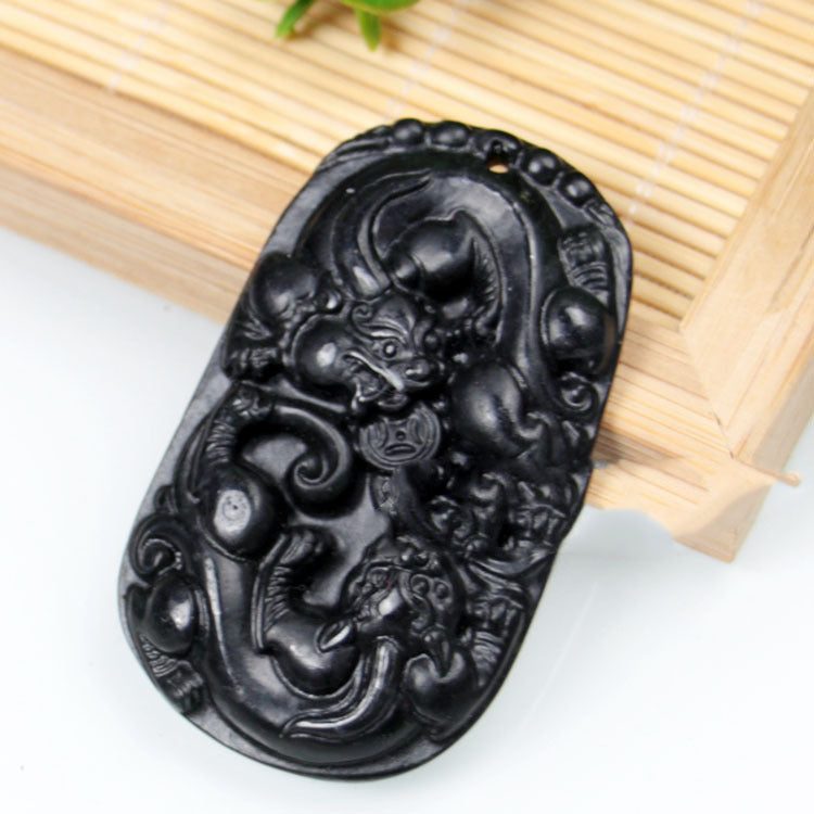 Jade Black Tag Pendant
